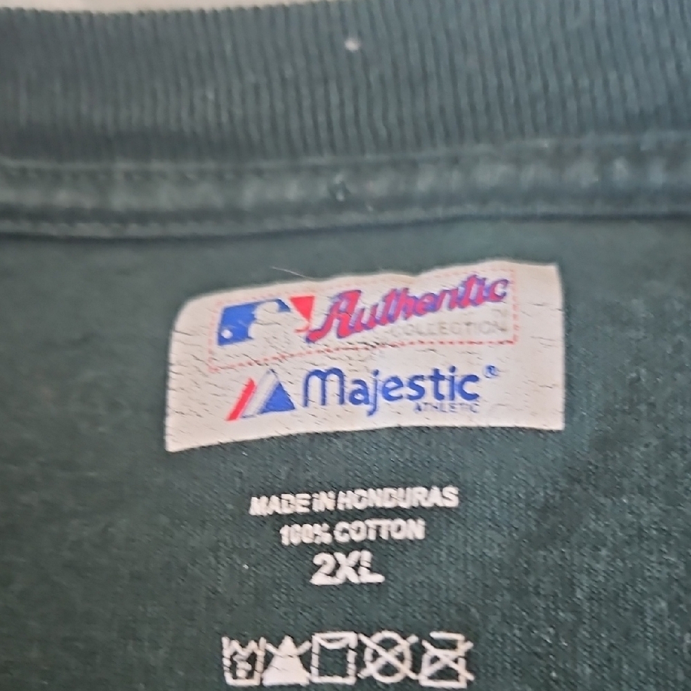 Oakland A's Majestic Authentic Collection Dark Green Shirt - Picture 4 of 4